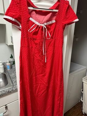 SHEIN Red Polka Dot Maxi Dress